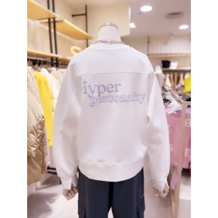 사선 지퍼 백자수 포인트 티셔츠