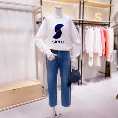 심볼 볼륨소매 맨투맨 티셔츠