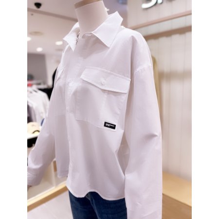 아웃포켓 크롭 셔츠