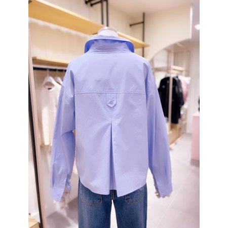 아웃포켓 크롭 셔츠