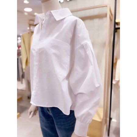 볼륨 소매 뒷판 블루종 셔츠