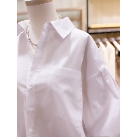 볼륨 소매 뒷판 블루종 셔츠