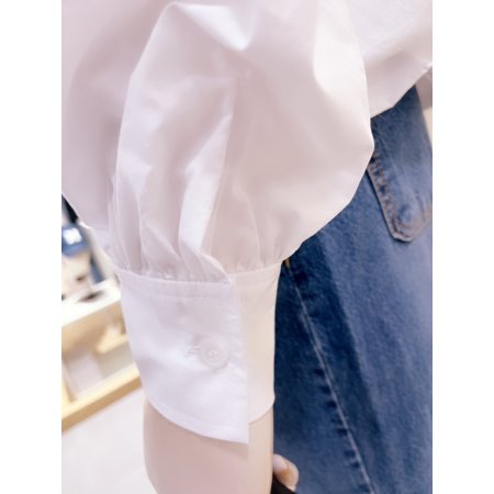 볼륨 소매 뒷판 블루종 셔츠