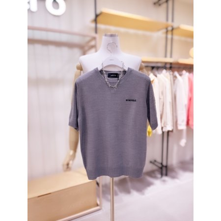 베이직 라운드넥 로고 포인트 반팔니트