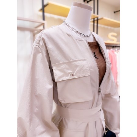 4포켓 벨티드 점퍼 원피스