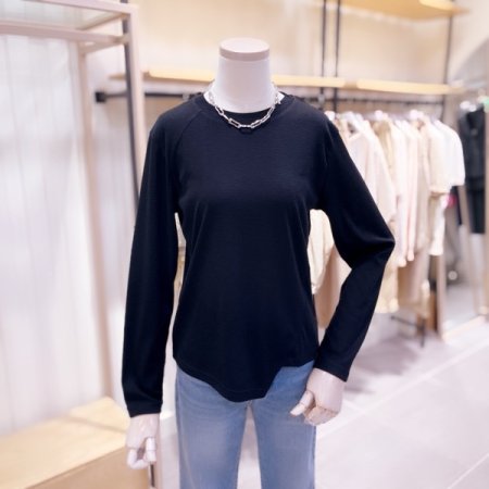 절개 비대칭 포인트 티셔츠