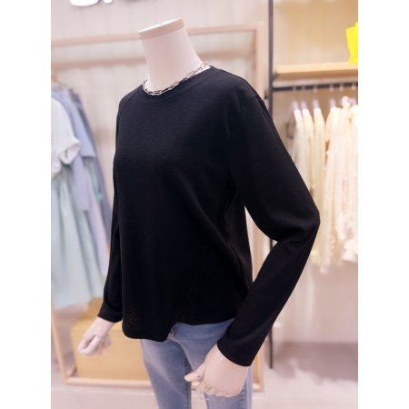 절개 비대칭 포인트 티셔츠