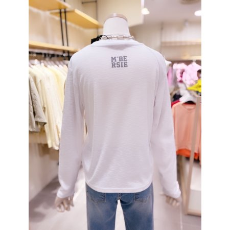 밑단 절개 비대칭 티셔츠