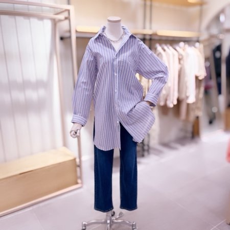 앞트임 일자 슬림핏 데님 팬츠