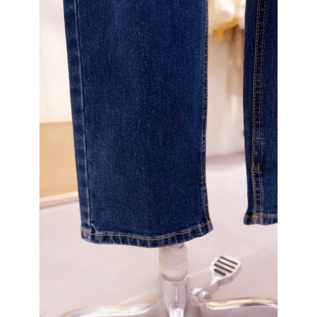 앞트임 일자 슬림핏 데님 팬츠