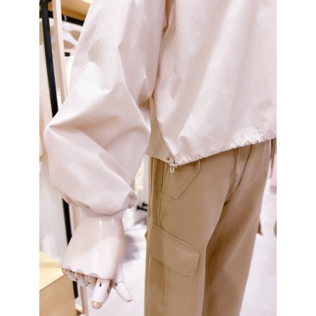 V넥 톤배색 홑겹 풀오버