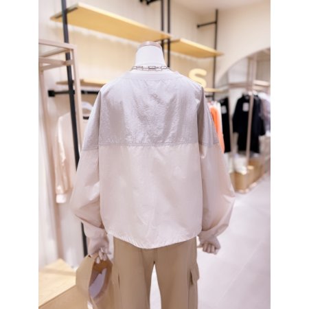 V넥 톤배색 홑겹 풀오버