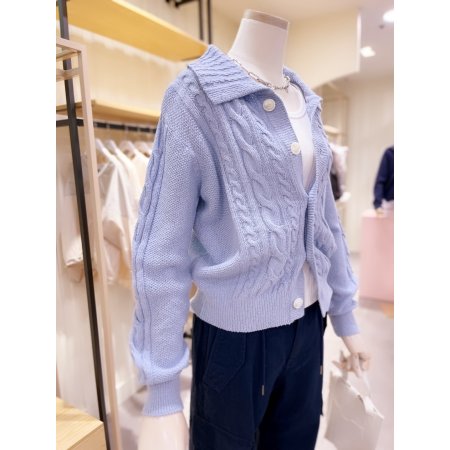 케이블 니트 카라 가디건