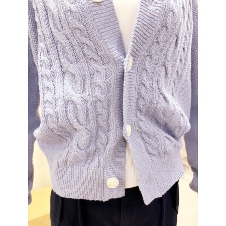 케이블 니트 카라 가디건