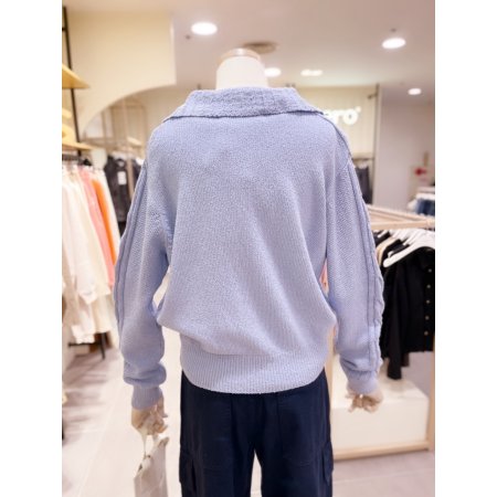 케이블 니트 카라 가디건