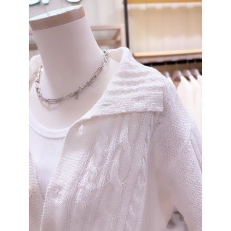 케이블 카라 가디건