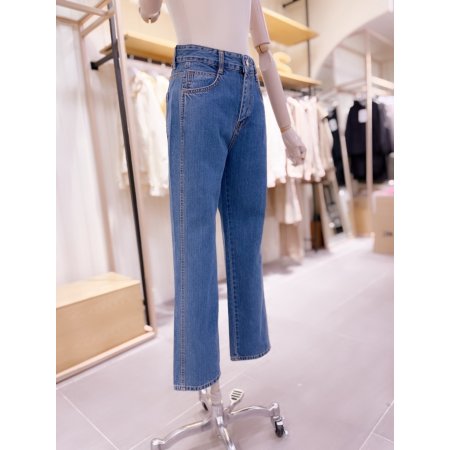 패널포인트 테이퍼드핏 데님 팬츠