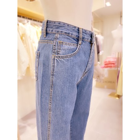 패널포인트 테이퍼드핏 데님 팬츠