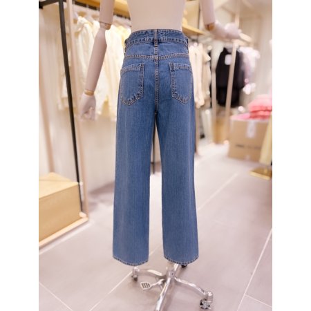 패널포인트 테이퍼드핏 데님 팬츠