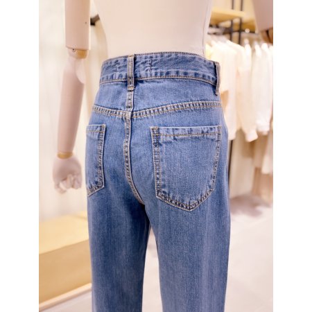 패널포인트 테이퍼드핏 데님 팬츠