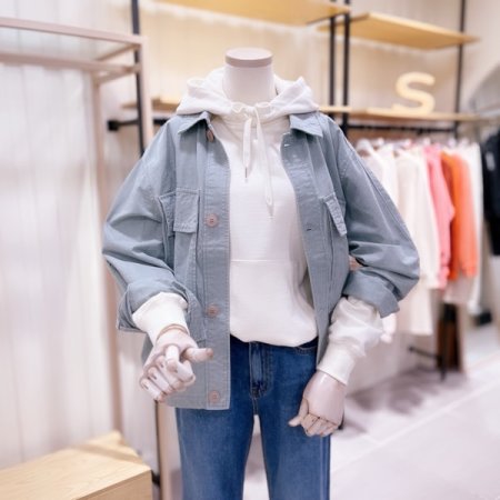 포켓 슬랍 셔츠 자켓