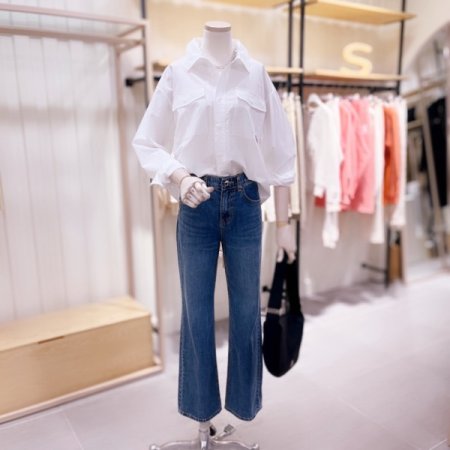 아웃포켓 카라 셔츠