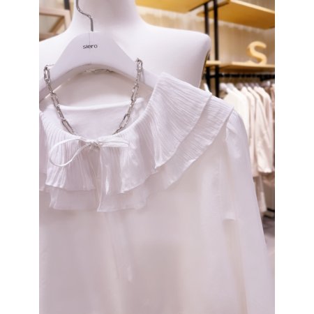 주름카라 A라인 블라우스