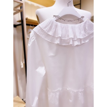 주름카라 A라인 블라우스