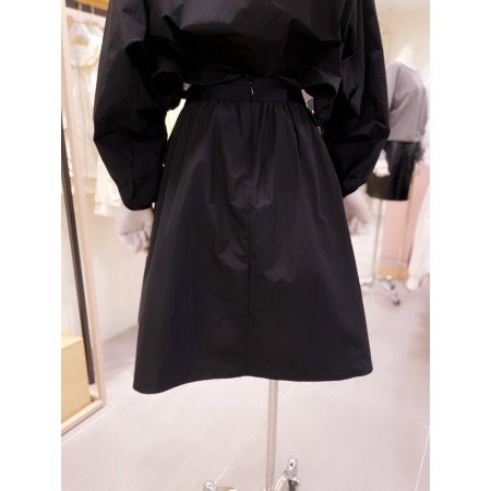 사이드 지퍼포켓 허리울밴딩 풀 스커트