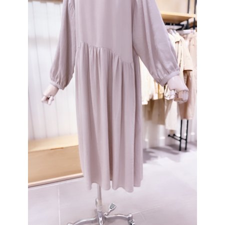 네크러플 루즈핏 7부소매 원피스