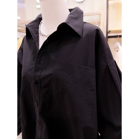 볼륨 소매 크롭 셔츠