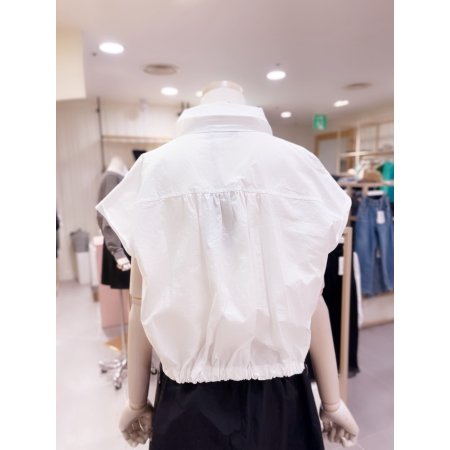 어깨셔링 오버핏 민소매 셔츠