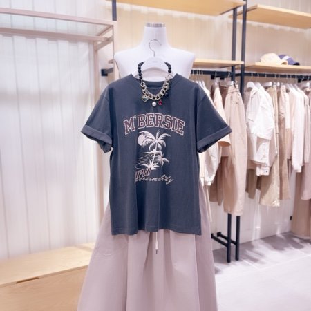 팜트리 프린트 반팔 티셔츠