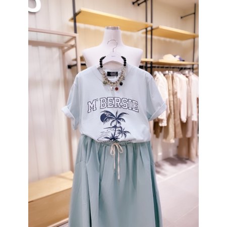 팜트리 프린트 반팔 티셔츠