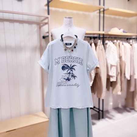 팜트리 프린트 반팔 티셔츠