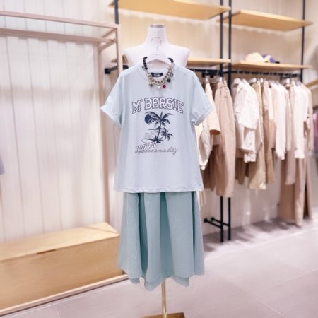 팜트리 프린트 반팔 티셔츠