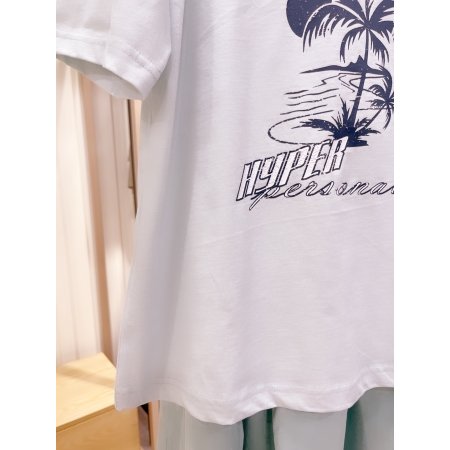 팜트리 프린트 반팔 티셔츠