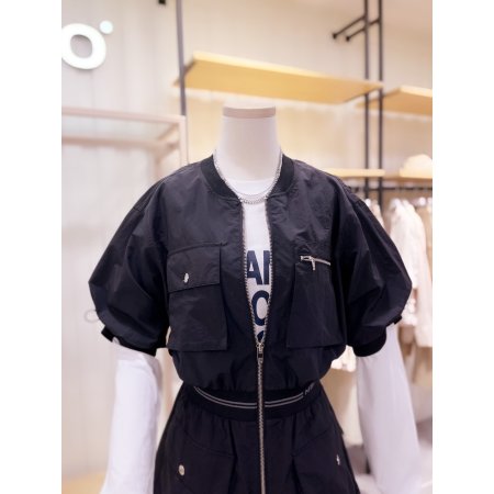 4포켓 로고밴딩 반팔 점프수트