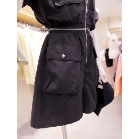 4포켓 로고밴딩 반팔 점프수트