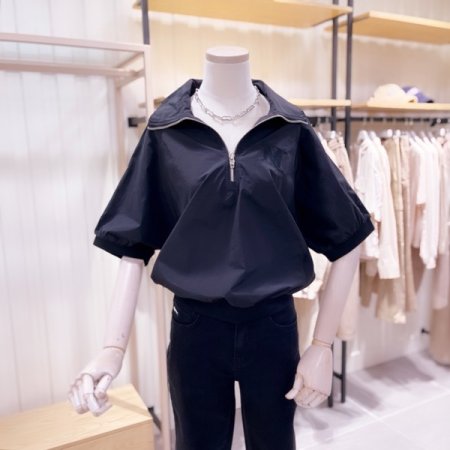 자수 반집업 나그런 우븐믹스 맨투맨