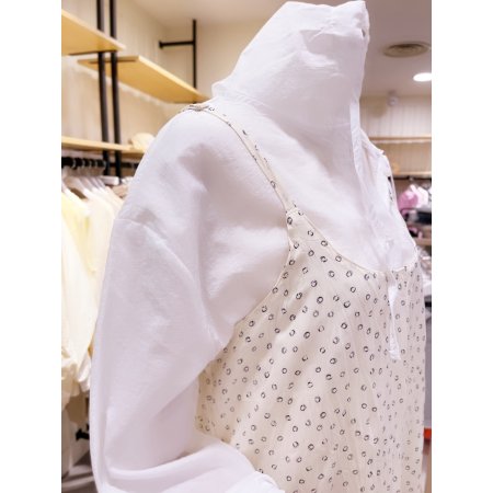 도트패턴 민소매 원피스