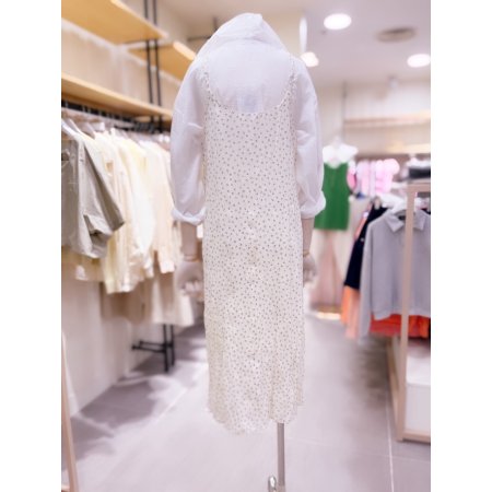 도트패턴 민소매 원피스