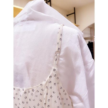 도트패턴 민소매 원피스