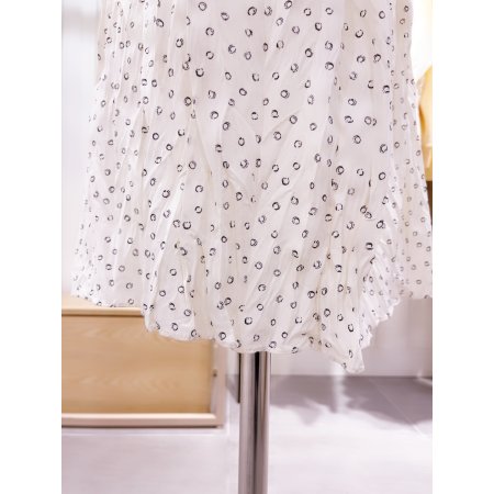 도트패턴 민소매 원피스