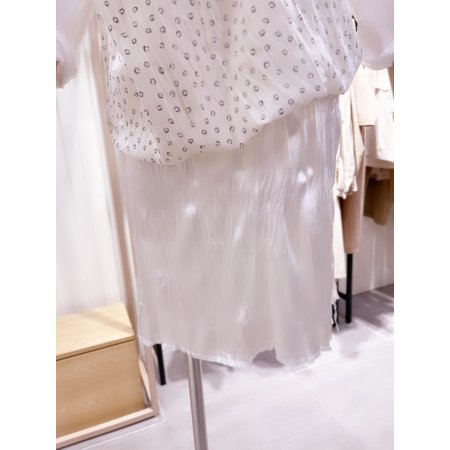 도트패턴 민소매 원피스