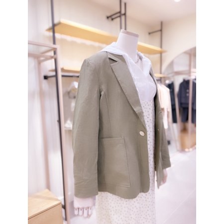 아웃포켓 싱글 린넨 자켓