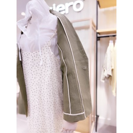 아웃포켓 싱글 린넨 자켓