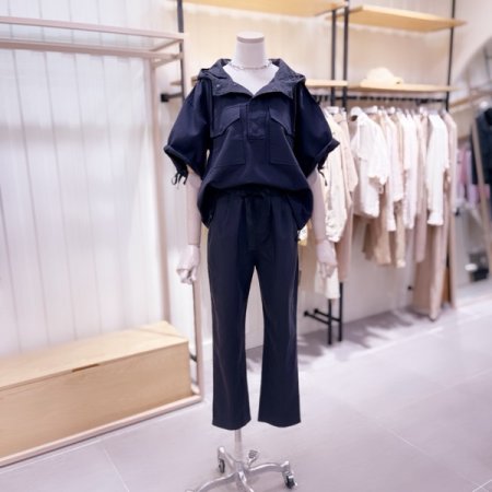 린넨 혼방 아노락 후드 셔츠