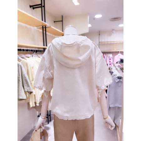 린넨 혼방 아노락 후드 셔츠