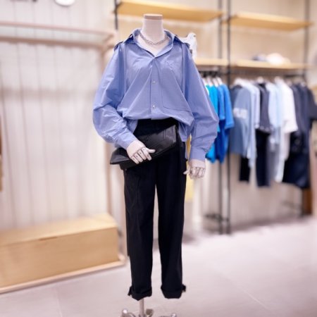 M 자수 후드 탈부착 셔츠